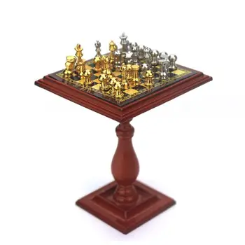 1:12 Miniatúrny Magnetický Šach Stolný Set Mini Hra, Obývacia Dekorácie Domček Pre Bábiky Dom Zasadacej Miestnosti Hrá Domček Pre Bábiky Príslušenstvo