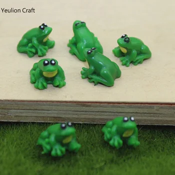 5 ks Mini Žaba Figúrky Miniatúr, Záhradné Dekorácie Domov Živice Trochu Zelená Žaba 1:12 Doll House Príslušenstvo