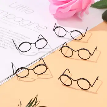 5 ks Vintage Lensless Okrúhle Okuliare Pre 1/8 1/6 1/3 BJD Blythes MSD SD Plyšové EXO Bábika Okuliare Rámy, Kovové Miniatúrne Okuliare
