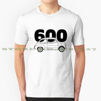 600 Biely Grafický Vlastné Zábavné Hot Predaj Tričko Seat 600 Seat 600 Auto Retro Šesť Sto Automobilov Španielsko Fiat Fiat 600 Vozidiel