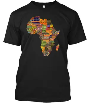 Afrika Tradičný Vzor Mapu Tričko T-Shirt Mužov Značky Slávny Oblečenie Bavlna Veľkosť Vytvorte Si Vlastné Tričko