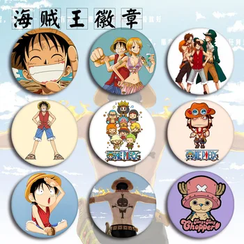 Anime JEDEN KUS Odznaky na Batoh Anime Železné Kolíky Odznak Dekorácie Brošne Kovové Odznaky Na Odevy Taška DIY Darčeky Deti Hračky