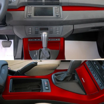 Auto Príslušenstvo, 3D/5D Uhlíkových Vlákien Nálepky Na BMW X5 E53 1999-2006 Interiéru Centrálny Ovládací Panel Dverí Rukoväť Zdobiť