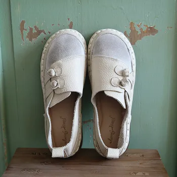 Careaymade-dámske Originálne kožené topánky mäkké jediným jednej topánky pohodlné, priedušné ručné stitched Fltas mäkké jediným topánky