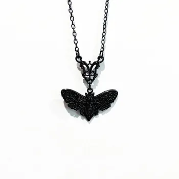 Gotický Smrti Mora Náhrdelník Prívesok Motýľ Kúzlo Ženy Móda Čarodejnice Šperky Darček Lebky Motýľ Black Náhrdelník