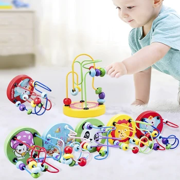 Guľôčky Bludisko Hračky pre Batoľatá Baby Drevené Farebné Roller Coaster Hra Vzdelávacie Hračka Abacus pre Deti Matematiku Montessori Zmyslové Hračky
