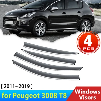 Lamely pre Peugeot 3008 T8 2011~2019 2015 2018 Príslušenstvo Auto Bočné Okná Clony proti oslneniu Kryt Dážď Obočie Stráže Slnečná Clona Výbava