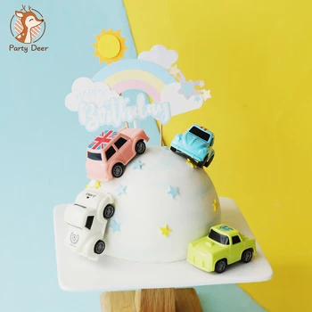Mini Auto všeobecnej mobilizácie cake decoration príslušenstvo boy theme tortu racing driver pečie dekorácie, doplnky darom lásky