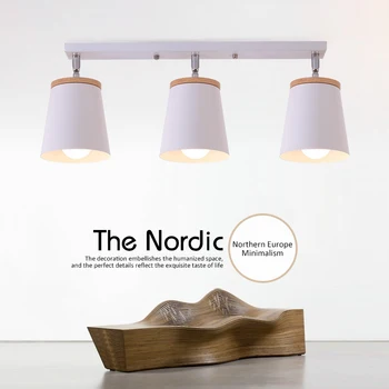 Nordic Stropné svietidlo Železa Drevené stropné svetlá Moderné Stropné Svetlá pre Obývacej Izby, Spálne Dekorácie Zariadenie Chodby, Kuchyne