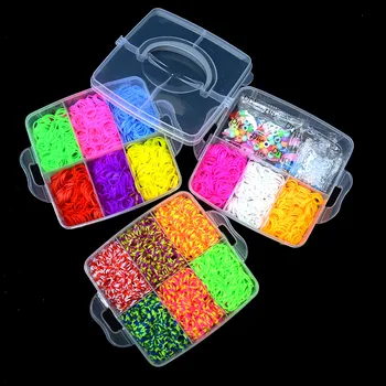 Nové 4500pcs Rainbow gumičky Nastaviť Dieťa Multi-funkčné Klasické Praktické Zábavné HOBBY Hračky Rainbow Tkaný Náramok pre Dievča Dary