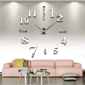 Nový predaj, nástenné hodiny hodiny reloj de porovnanie sledovať 3d diy Akryl zrkadlo Nálepky Quartz Moderné Domáce Dekorácie, doprava zdarma
