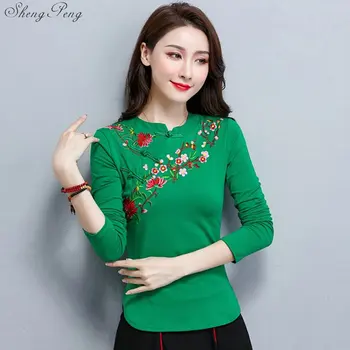 Tradičná čínska, blúzky, košele, topy pre ženy mandarin golier orientálna bielizeň, košele, blúzky, ženské, elegantné cheongsam top V1747